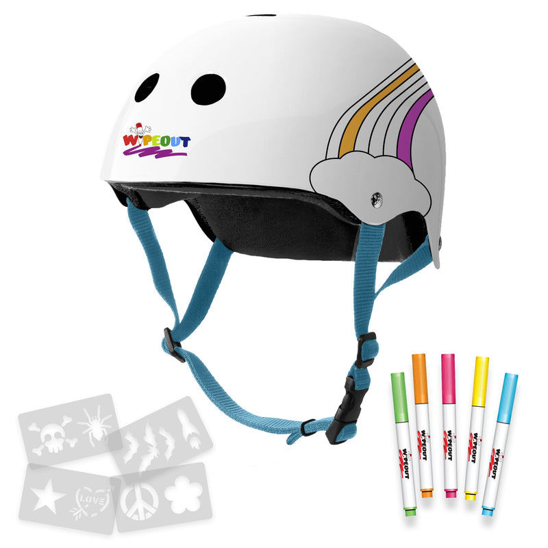 Wipeout™ Dry Erase Helmet in White Rainbow