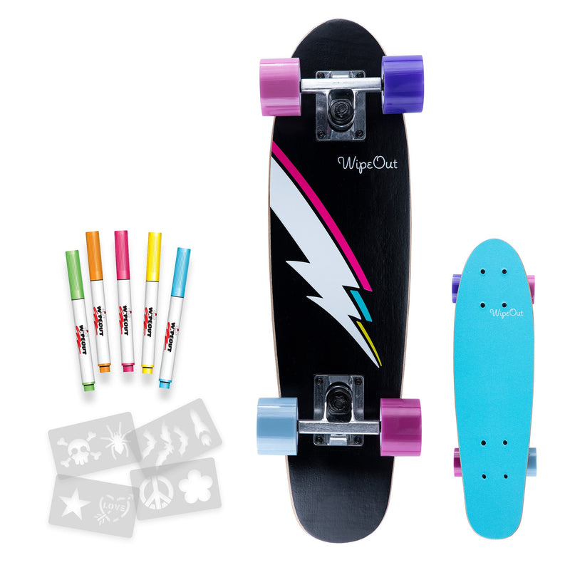 Wipeout™ Dry Erase Skateboards in Lightning Bolt